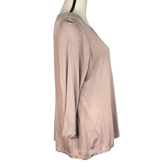 Pure Jill Petite Large Elliptical Tee Top Super Soft 3/4 Sleeve Lined Stretch - Picture 3 of 8